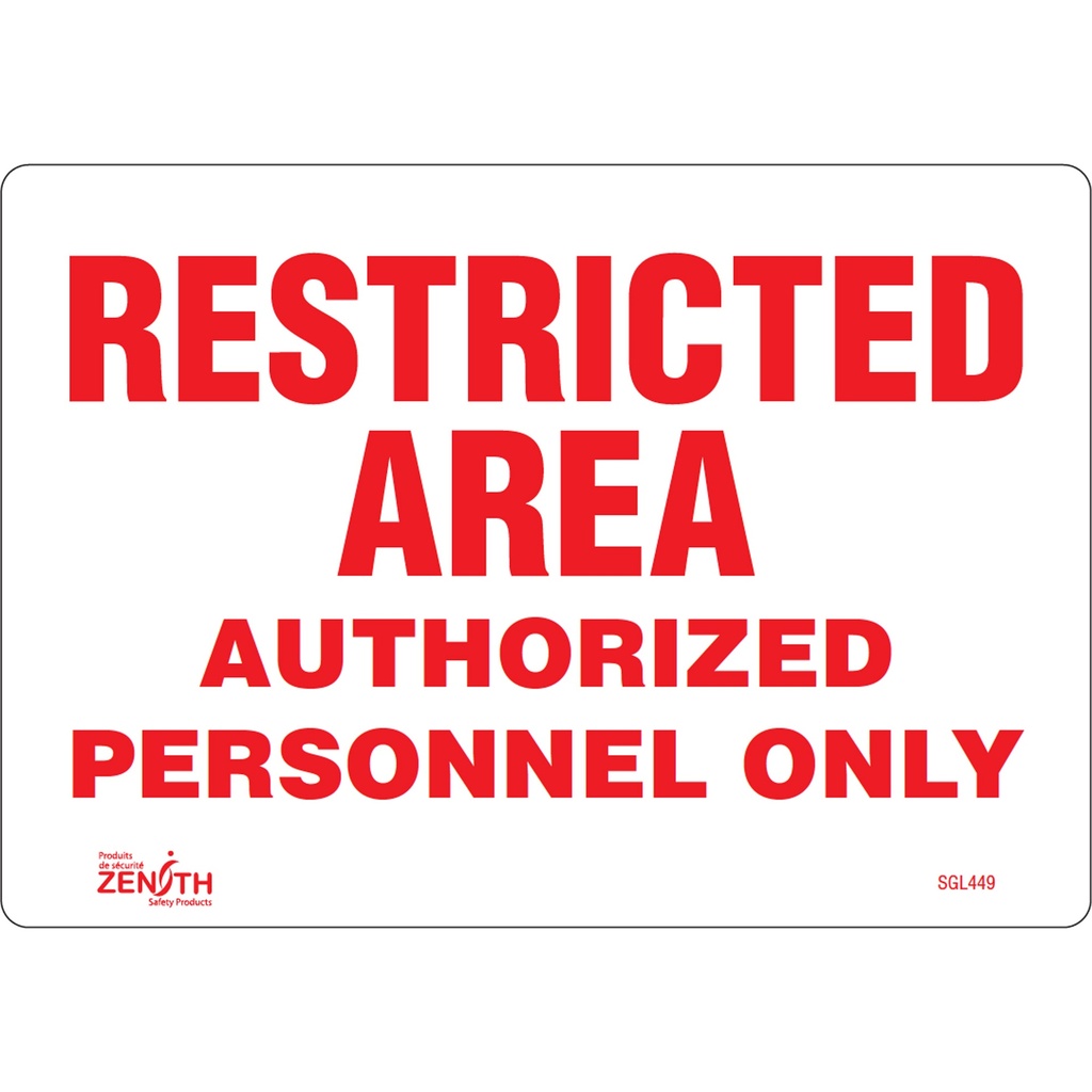 Enseigne «Authorized Personnel Only» Vinyle 10
